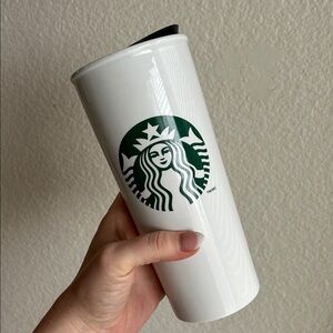 16oz Starbucks Ceramic Tumbler with Green Emblem